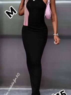 Classic Black Bodycon Maxi Dress - Sleek Women's Evening Dress